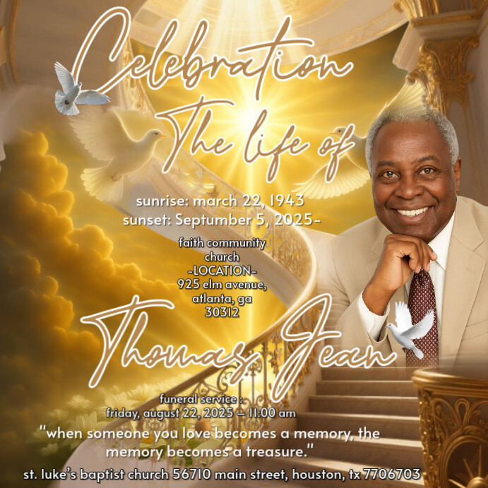 Funeral Program Template Instagram Post