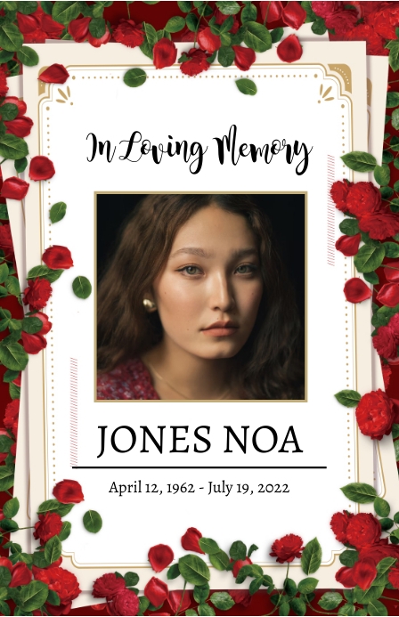 Funeral Program Template floral border (1) | PosterMyWall