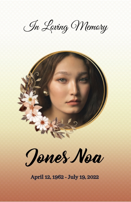 Funeral Program Template floral frame | PosterMyWall