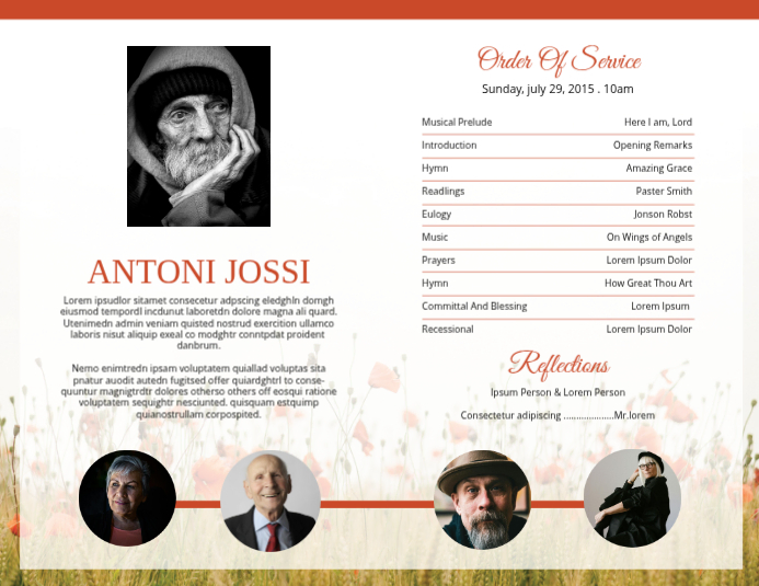 Funeral Program Template Flyer | PosterMyWall
