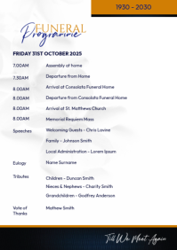 Funeral Programme A4 template
