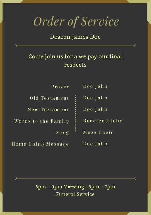 Funeral Programme Template PosterMyWall Funeral Programme Template PosterMyWall