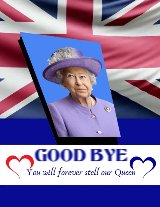 funeral queen elizabeth flyer template Folheto (US Letter)
