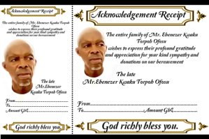 Funeral receipts Étiquette template