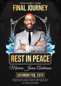 funeral rest in peace flyer A4 template