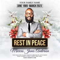funeral rest in peace flyer Instagram Post template