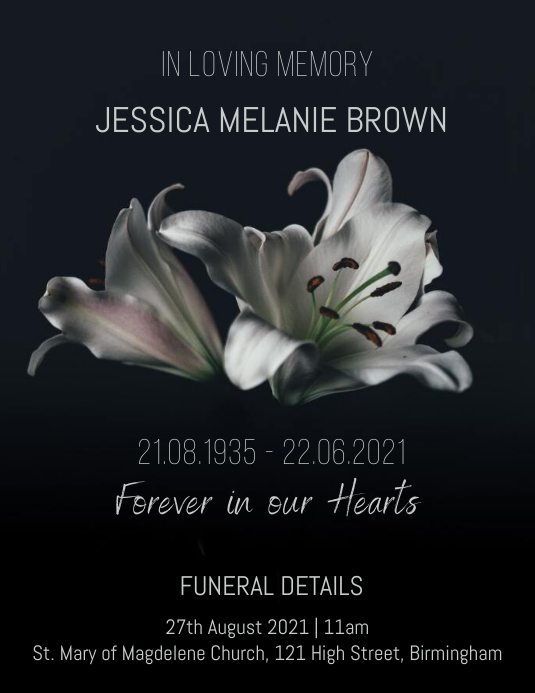 Copy of Funeral RIP Flyer Template PosterMyWall Copy of Funeral RIP Flyer Template PosterMyWall