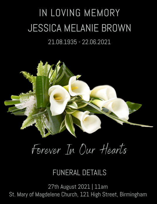 Funeral RIP Flyer Template Folder (US Letter)