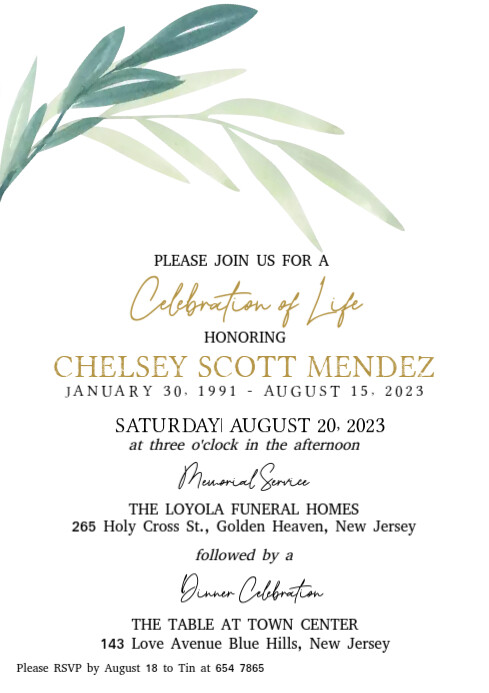 Funeral Service Announcement Template | PosterMyWall