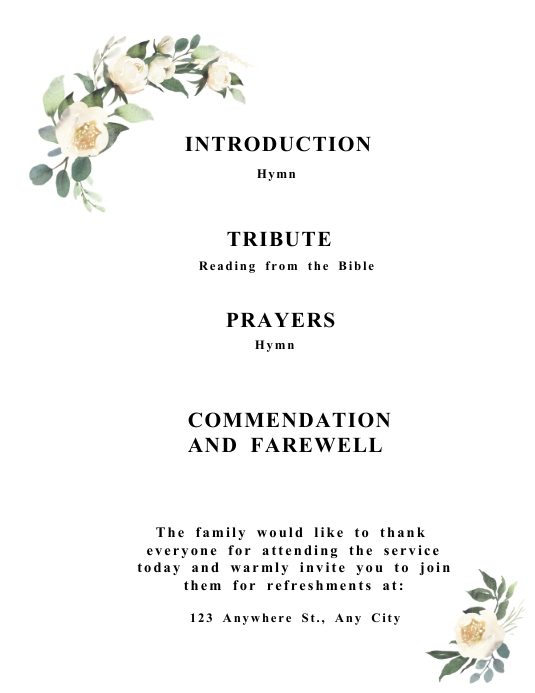 FUNERAL SERVICES  PROGRAM FLYERS template