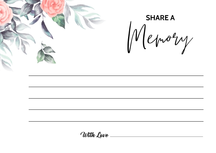 Funeral Share A Memory Card Template PosterMyWall