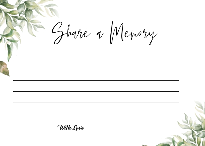 funeral-share-a-memory-card-template-postermywall for Free Printable In Memory Of Template Funeral Share a memory Card Template | PosterMyWall for Free Printable In Memory Of Template