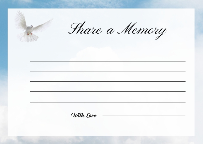 funeral-share-a-memory-card-template-postermywall for Free Printable Memory Cards For Funeral Funeral Share a memory Card Template | PosterMyWall for Free Printable Memory Cards For Funeral