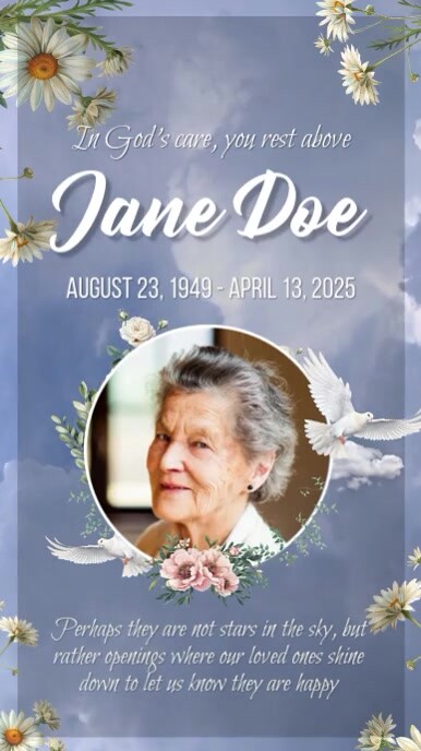 Funeral Story Instagram Reel template