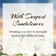 สีขาว Condolence Message Instagram 帖子 Template