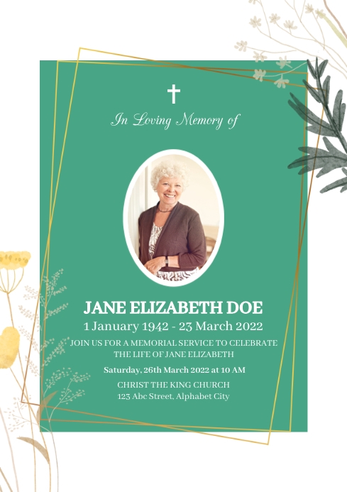 Funeral Template | PosterMyWall