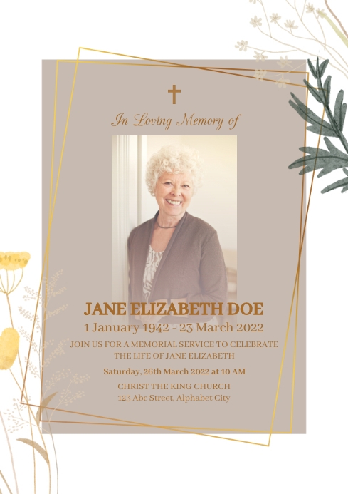 Funeral Template PosterMyWall