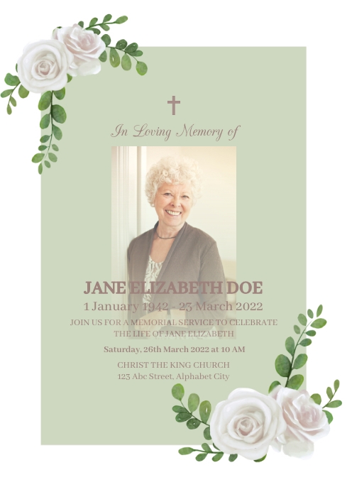 Funeral Template PosterMyWall