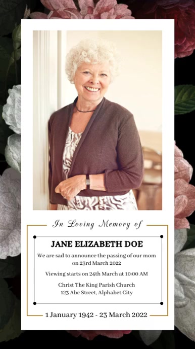 Funeral Template Instagram Story