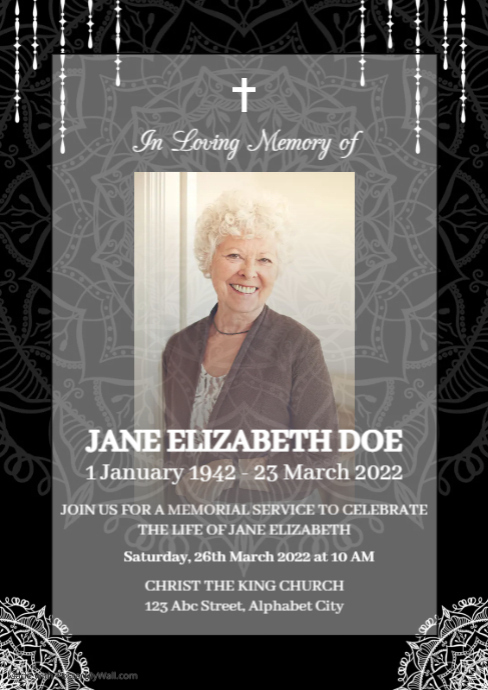 Copy of Funeral Template | PosterMyWall