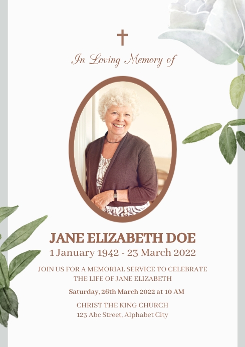 Funeral Template | PosterMyWall Funeral Template | PosterMyWall