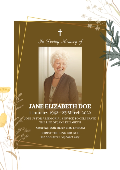 Funeral Template | PosterMyWall