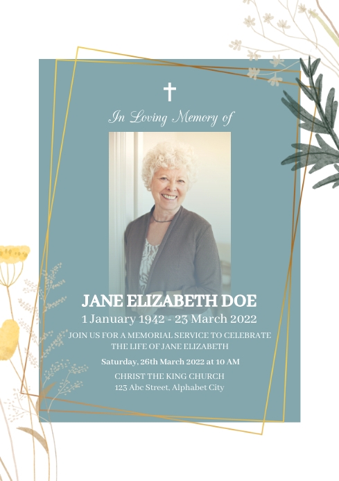 Funeral Template | PosterMyWall