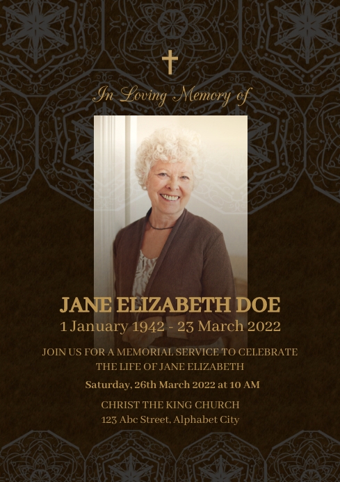 Funeral Template PosterMyWall