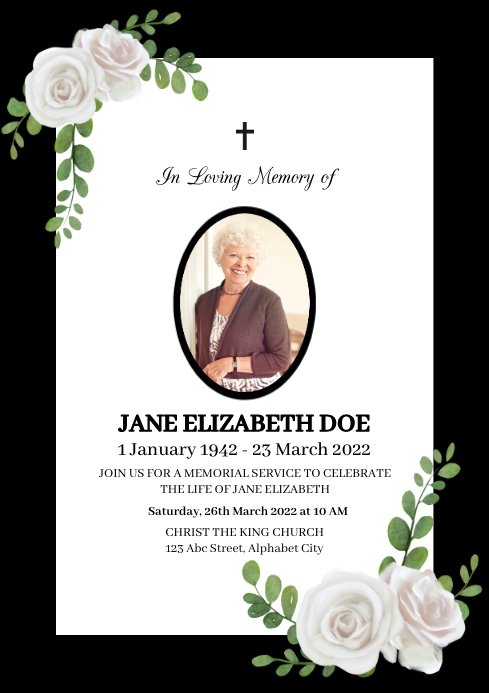 Funeral Template | PosterMyWall Funeral Template | PosterMyWall