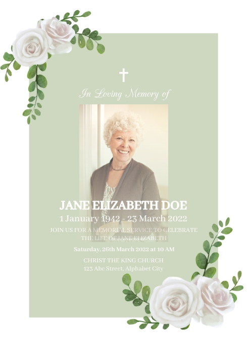Funeral Template PosterMyWall