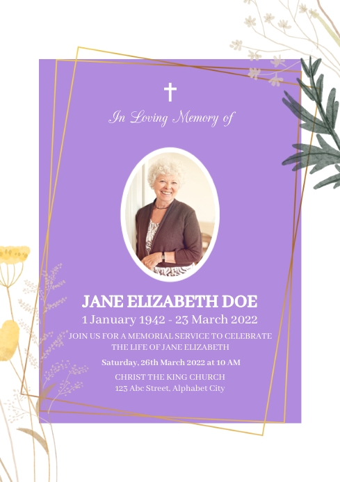 Funeral Template PosterMyWall