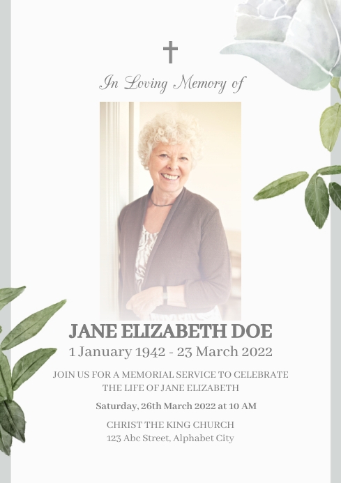 Funeral Template PosterMyWall