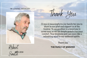 Funeral Thank You Card Etiket template