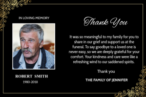 Funeral Thank You Card Etiket template