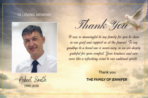 Funeral Thank You Card Label template