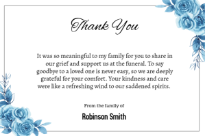 Funeral Thank You Card Etiqueta template