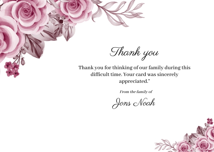Copy of Funeral thank you card floral (1) | PosterMyWall