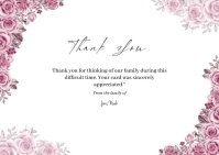 Funeral thank you card Pink flower Template | PosterMyWall