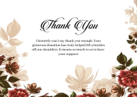 Floral Funeral Thank You Card Template | PosterMyWall
