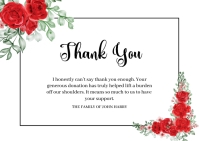 Funeral thank you card Pink flower Template | PosterMyWall