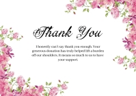 Funeral thank you card Pink flower Template | PosterMyWall