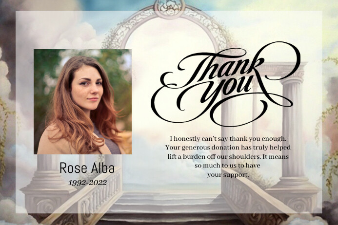 Funeral thank you card heaven sky (2) 标签 template