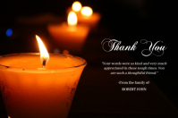 Funeral thank you card with candle (2) Label template