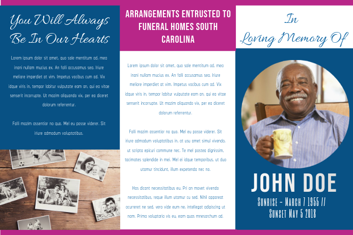 Funeral Trifold Poster Template Postermywall