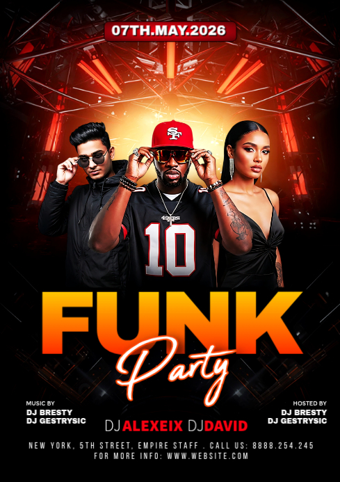 Plantilla de Negro Funk Party Flyer A4 | PosterMyWall