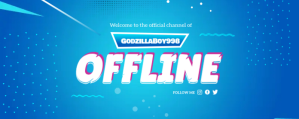 Bleu Funky Blue Offline Twitch Banner Twitch Profile Banner Template