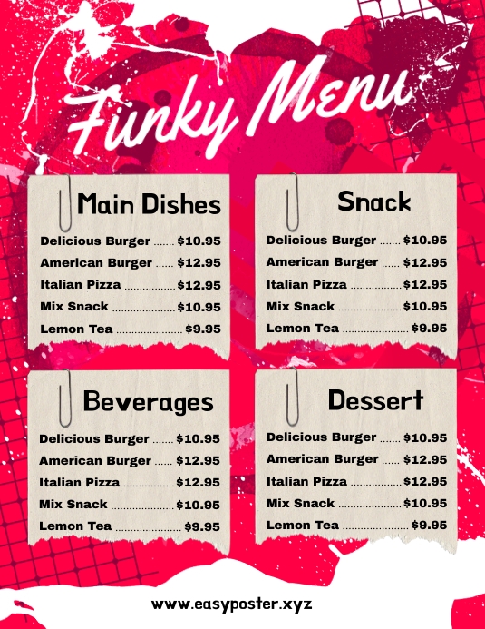Funky Menu Flyer Template | PosterMyWall