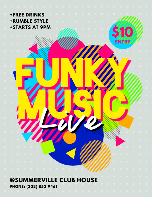 Plantilla De Flyer De Musica Funky Postermywall