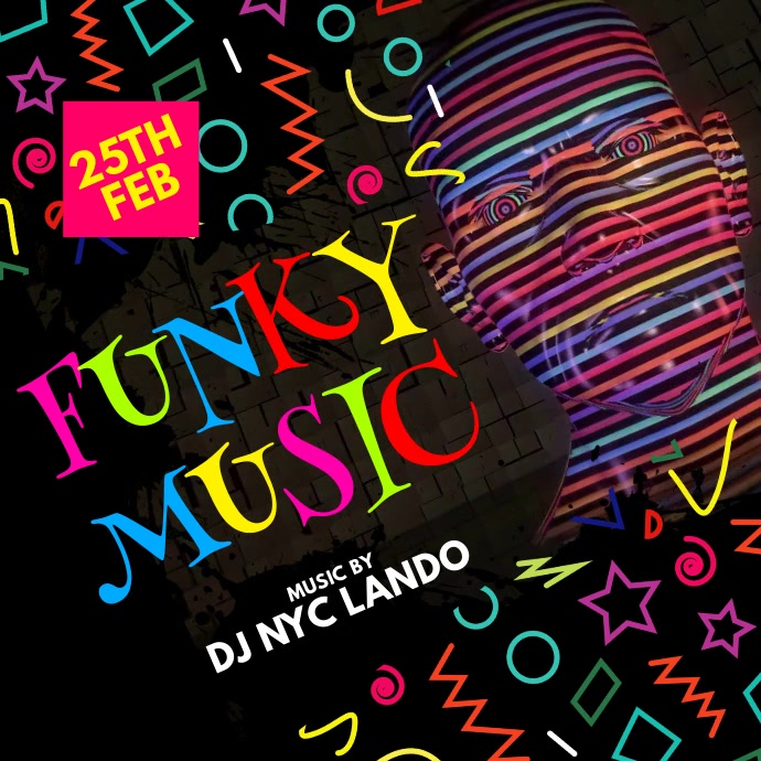 Funky Music สี่เหลี่ยมจัตุรัส (1:1) template