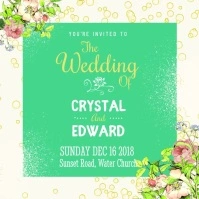 Funky Wedding Invitiation Square Video Квадрат (1 : 1) template